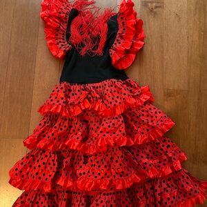La Senorita Spanish Flamenco Dress Girls Costume, size 10